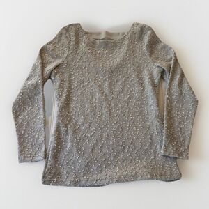 3/$25 Sale! Jennifer Lopez Women's M Long Sleeve Top‎ Silver Sequin Embellished